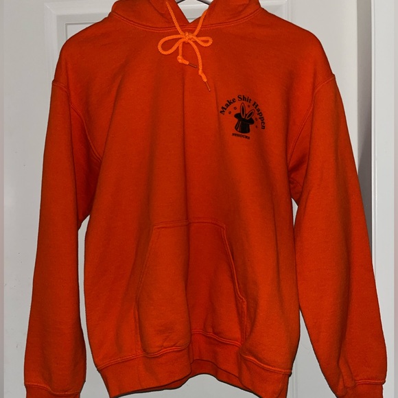 Size S orange hoodie with bunny graphics - Picture 8 of 9